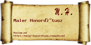 Maler Honorátusz névjegykártya